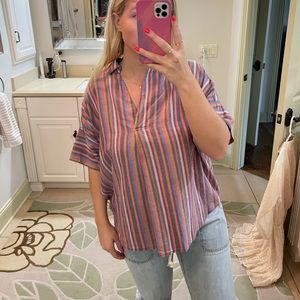 Multi-colored collar Madewell blouse